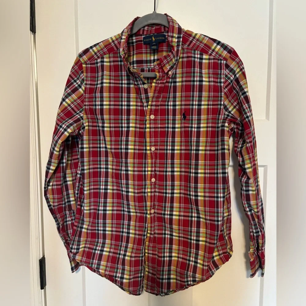 Ralph Lauren, Youth XL plaid button up..‎